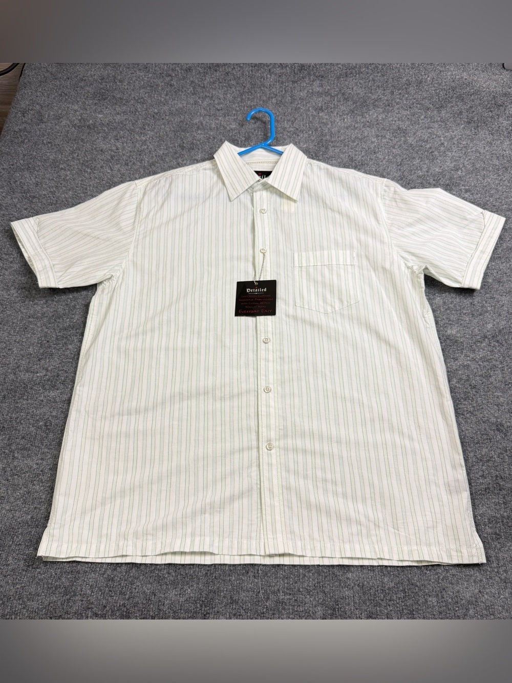 NWT Detailed True American Wear Men’s Short Sleeve Striped Casual Shirt Sz L